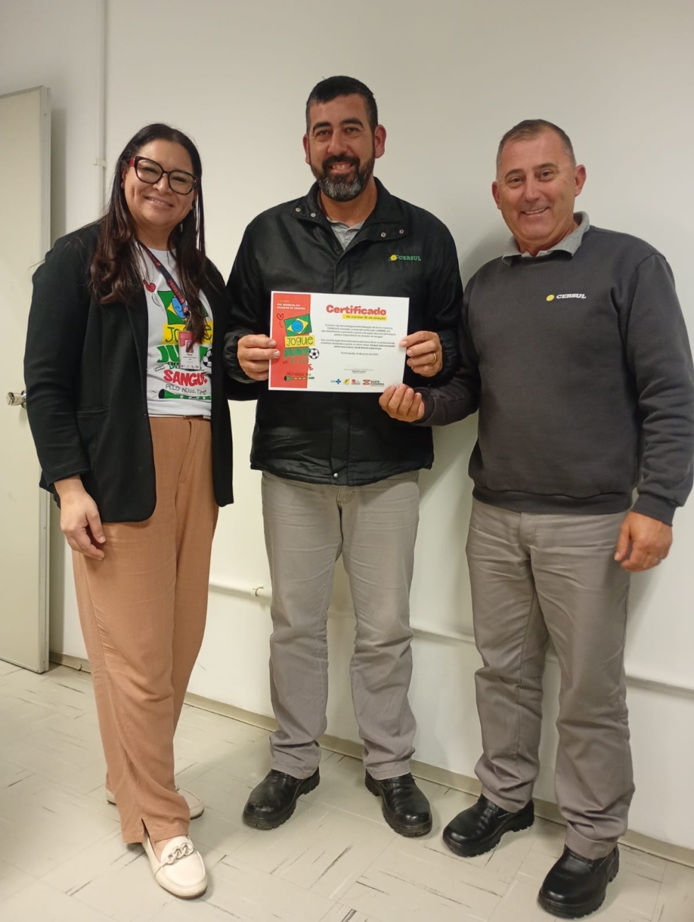 CERSUL recebe reconhecimento do HEMOSC por incentivo à doação de sangue